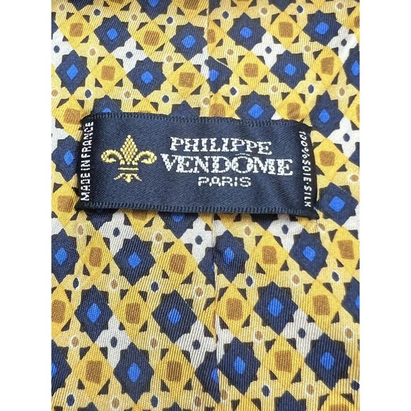 Philippe Vendome Paris Mens Silk  Designer Necktie Tie - Picture 2 of 3